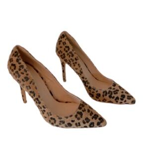 Cult of Coquette Vegan Cheetah Pump Heels Faux Calf Hair Size 9 NWOB